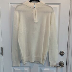 Women’s Merino wool Cream zip neck  Sweater Sz M,L